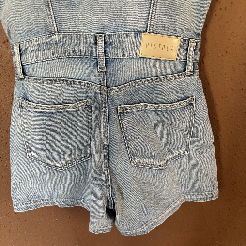 NWT Pistola szXS Lennox Denim Romper in Color-Roma ,Anthropologie - Picture 6 of 16